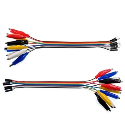 Imagen de Oiyagai 2 en 1 Clip de Cocodrilo a Cable Dupont 10 Pines 20cm Macho, Jumper Hembra para Arduino/Raspberry Pi/Orange Pi