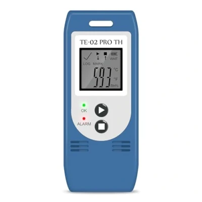 Imagen de ThermElc TE 02Pro H Registrador de Humedad y Temperatura con Informes CSV PDF Automáticos, Compare Datos Múltiples Dispositivos, Certificado Calibración
