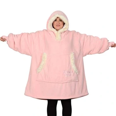 Imagen de Snug Rug Rosa Eskimo Manta Sudadera con Capucha, de Forro Polar Sherpa Supersuave y cálido para Adulto, Oversized, Talla única, Unisex, Hombre Mujer