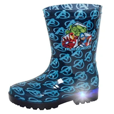 Imagen de Marvel Botas de goma luminosas para niños Super Hero Iron Man Hulk Capitán América, Azul (azul), 26.5 EU