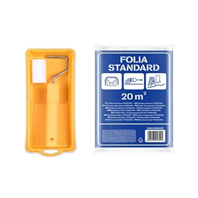 Imagen de HARDY WORKING TOOLS Kits de herramientas pintura, Rodillos Cubeta, Cubretodo e Rodillo antigota Espuma, Altura del pelo 7mm, Eslora 5,5cm, Diámetro 35mm, A0180 114000