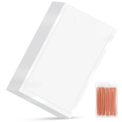 Imagen de AiQInu 50 Bolsas Vacio Alimentos, 15 x 25 Cm Bolsa Libre de BPA, Reutilizable, Resistente y Duradero, para la Conservación Alimentos Cocción, Máquina al Vacío