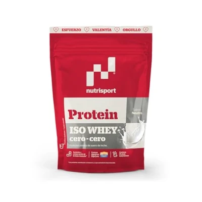 Imagen de NUTRISPORT Iso Whey Cero Neutro 500g Proteína Aislada de Suero Leche Sin Grasas ni AzúcaresCon DigeZyme® para Mejor Absorción Rápida Digestión Post Entreno Desarrollo Muscular