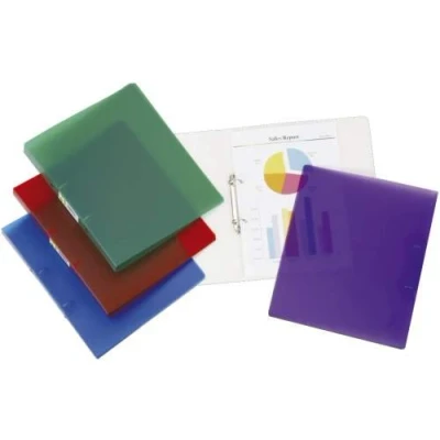 Imagen de Q Connect Ringmappen Einfärbig PP, PVC Foldersys Archivador (A4, 25 mm, 4 Anillas), Polipropileno, Azul/Transparente