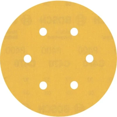 Imagen de Bosch Professional 50 x Lijas Expert C470 con 6 agujeros, para Madera dura, Pintura sobre madera, 150 mm, Grano 400, Accesorios Lijadora excéntrica
