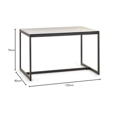 Imagen de Julian Bowen Chicago Mesa de Comedor, Cristal Ahumado/Negro, Talla única