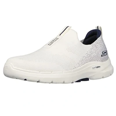 Imagen de Skechers Gowalk 6 Stretch Fit Slip On Athletic Performance Shoe Zapatillas de Senderismo para Hombre, Color Blanco y Azul Marino., 48.5 EU