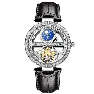 Imagen de RORIOS Mujer Relojes de Pulsera Mecánico Automático Self Winding para Correa Piel Impermeable Reloje