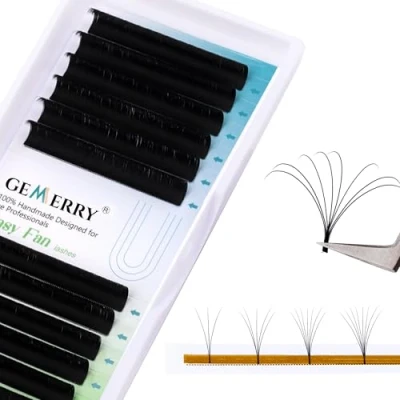 Imagen de Extensiones de Pestañas Volumen Ruso 0.05 d curl 16mm Easy Fan 2D 3D 5D 8D 10D Postizas Individuales Volume Lash Extensions GEMERRY (0.05 16mm)