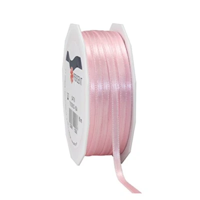Imagen de Präsent Rosa Claro, 55 Yardas para Envolver, 0.25 Pulgadas de Ancho, decoración y Manualidades, Cinta Decorativa Regalos, Cada ocasión, Poliéster, Blanco, 6mm 50m, 50