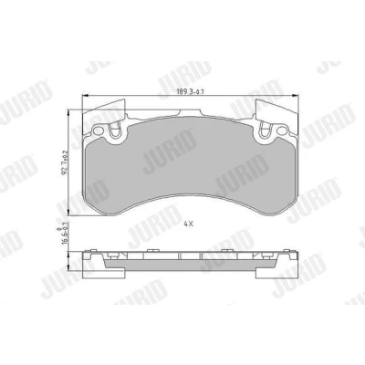 Imagen de JURID 573649J Juego de pastillas freno preparado para indicador desgaste sin accesorios AUDI: A6 C7 Avant, Berlina, A7 Sportback
