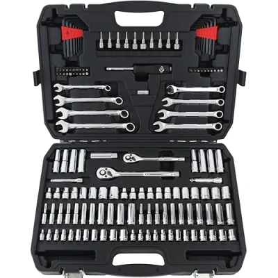 Imagen de Amazon Basics Juego de llaves mecánica, 145 piezas