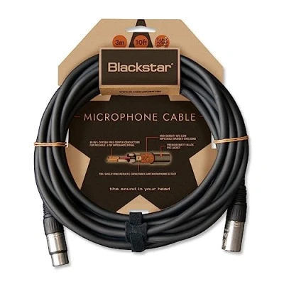 Imagen de BLACKSTAR cable XLR profesional de 3 m (10 pies) equilibrado macho a hembra micrófono