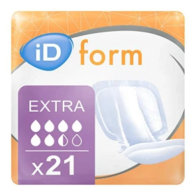 Imagen de Id Expert Compresas Extra Desechables para la Incontinencia, de Rápida Absorción, Protección Antifugas, Indicador Humedad, Cómodo Tacto Algodón, Control Olores, 1900 ml, 21