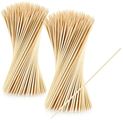 Imagen de com four® 500x pinchos para comer con los dedos hechos de bambú largos madera pinchar carne y verduras barbacoa (500 piezas 20 cm natural)