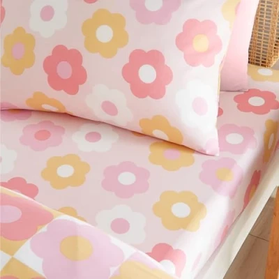 Imagen de Catherine Lansfield Sábana Bajera Ajustable para Cama Individual, Color Rosa