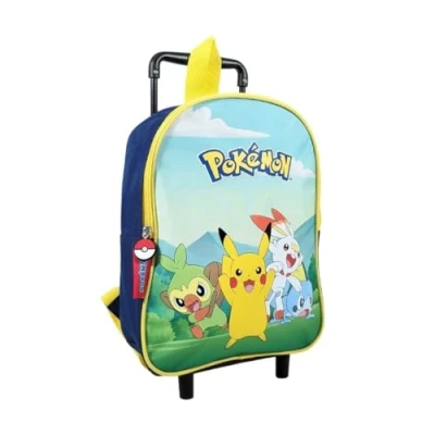 Imagen de mybagstory Trolley Pokémon Azul Niño Escuela Guardería Primaria Mochila infantil Talla 32 cm Correas ajustables Ruedas Idea de regalo, azul, cm, Clásico