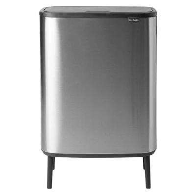 Imagen de Brabantia Bo Hi Touch mecanismo de apertura con un toque Cubo basura patas 2 x 30L, color acero mate antihuellas