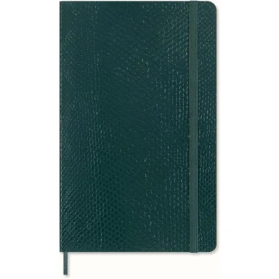 Imagen de Moleskine Cuaderno Precious &amp; Ethical, con Caja de Regalo, Tapa Suave Vegana Efecto Pitón, Cierre Elástico, Formato Large 13 x 21 cm, Color Verde