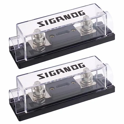 Imagen de SIGANDG Portafusibles ANL de 400 amperios bloque fusibles calibre 0/2/4 con 400A para coche, audio, camión, bricolaje (paquete 2)