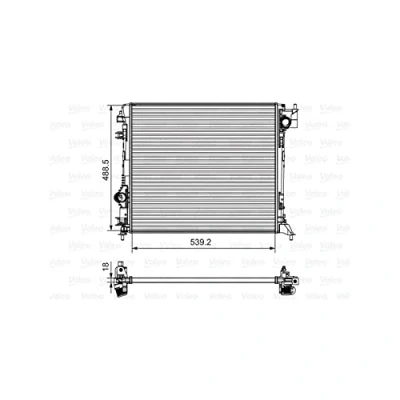 Imagen de VALEO 735625 Radiador, refrigeración del motor Aluminio 489 540 18 Aletas unidas mecánicamente NISSAN: Qashqai 2