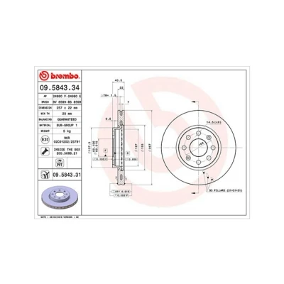 Imagen de MAGNETI MARELLI 360406024300 Disco de freno 257, 257 22 4 60 ventilación interior con álabes en forma gotas tornillos OPEL: Corsa D Hatchback