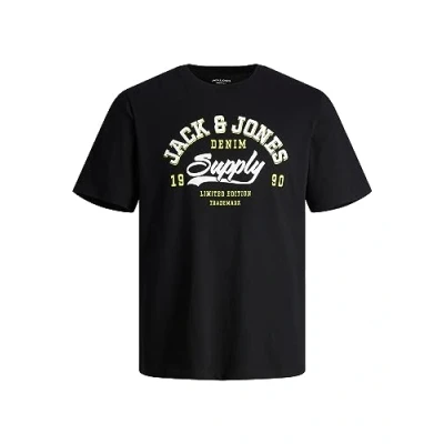 Imagen de Jack &amp; Jones Elogo SS Oneck COL Camiseta estampada, Hombre, Talla: Small, Black