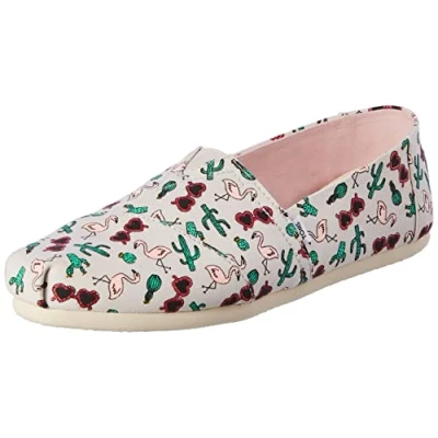 Imagen de TOMS ALPARGATA PRINT, Mocasines Planos Mujer, Gris (Flamencos Grises), 37 EU
