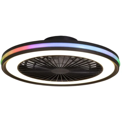 Imagen de Ventilador de techo LED 60W GAMER 55.6x14.2cm Negro con Mando a distancia Luces RGB