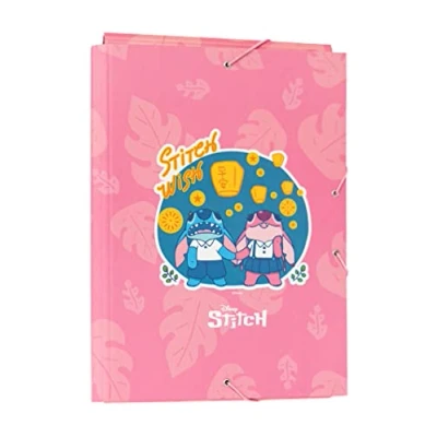 Imagen de Carpeta solapas premium Disney Stitch A4 clasificadora escolar/Carpeta portafolios cartón gomas Vuelta al cole material escolar