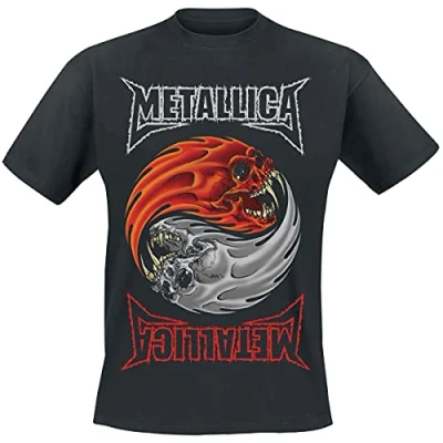 Imagen de Metallica Yin Yang Hombre Camiseta Negro XL 100% algodón Regular