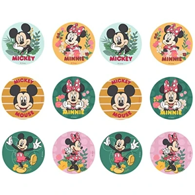 Imagen de Dekora Disco Decoración de Tartas Cumpleaños Infantiles Mickey y Minnie Mouse 8 cm
