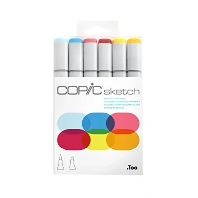 Imagen de Copic Sketch Set «Primarios perfectos», 6 rotuladores dobles con punta mediana y de pincel