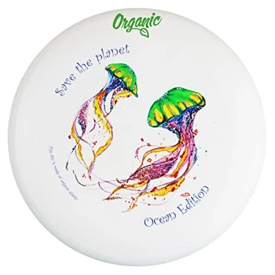 Imagen de eurodisc Disco de competición Ultimate Frisbee Disc 175 g, bioplástico, estable trayectoria vuelo más 100 metros, diseño foto Save The Planet Jellyfish, Ocean Edition