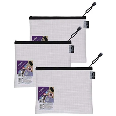 Imagen de Snopake 15838 Bolsa de goma EVA (3 unidades, 255 x 205 mm), color transparente y negro