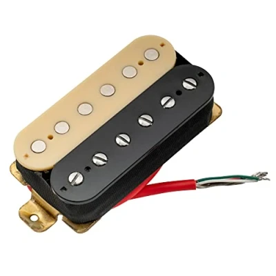 Imagen de Musiclily 52mm Humbucker Pastilla del Puente para Guitarra Eléctrica, Zebra