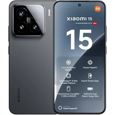 Imagen de Xiaomi Smartphone 15, procesador de 12+256 GB, Snapdragon® 8 Elite Alto Rendimiento, Plataforma móvil CrystalRes Dynamic 1 120 Hz AMOLED, batería 5240 mAh (Negro)
