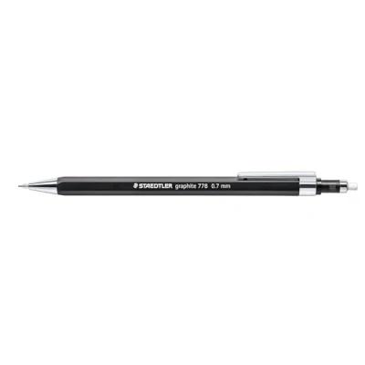 Imagen de Staedtler Graphite 778 07 9 portaminas (forma hexagonal, 0,7 mm de ancho, punta y clip metal, 10 en caja cartón)