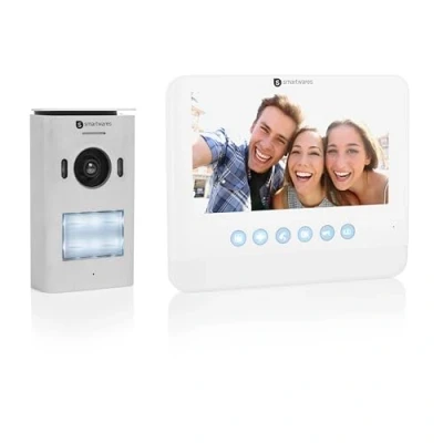 Imagen de Sistema de Videoportero Smartwares DIC 22212 720p HD Monitor LCD 7 (17,8 cm) Cámara inclinación/panorámica Función grabación automática Visión nocturna Resistente al agua