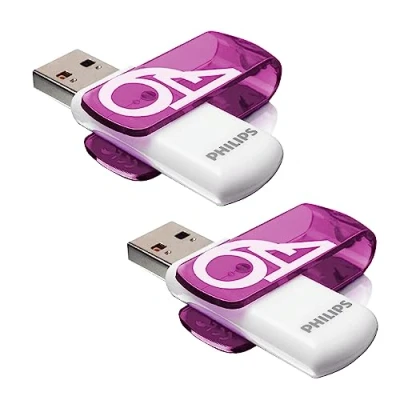 Imagen de Philips Vivid Edition, 64 GB USB 2.0, Magic Purple, Pack Doble