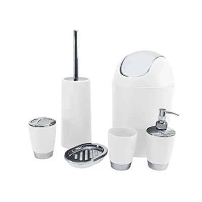 Imagen de SHINE Juego de Accesorios baño (6 Piezas), Blanco, 26.2 x 20.4 19.4 cm, 6