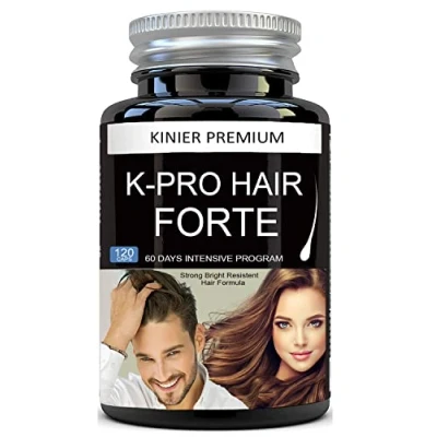 Imagen de EL MEJOR SUPLEMENTO para CABELLO y UÑAS Acción Rápida, Potente Visible + Estructura, Fuerza, Brillo K Pro Hair Forte Hombre Mujer 120 Cápsulas