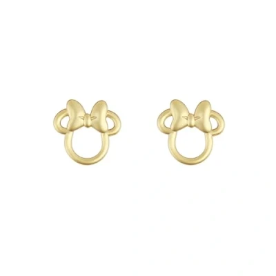 Imagen de Disney Pendientes de tuerca chapados en oro Minnie Mouse para niñas, talla única, Latón, No es una piedra preciosa