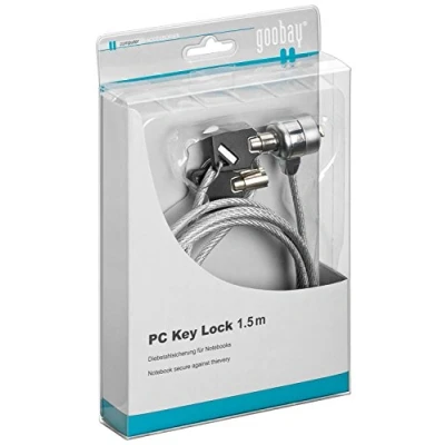 Imagen de Goobay 93037 Cable antirrobo (Gris, Llave Redonda, Acero, 1,5 m, 4,5 mm)