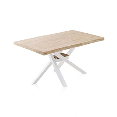 Imagen de Xena Fit, Mesa Fija de Comedor, para Salon, Acabado en Roble y Blanco, Medidas: 150 cm (Largo) x 90 (Ancho) 76 (Alto)