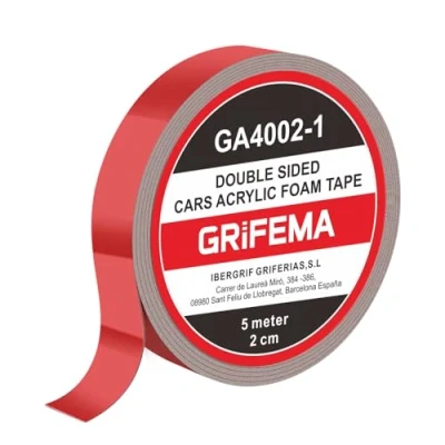 Imagen de GRIFEMA GA4002 1 Cinta Doble Cara Extrafuerte, Resistente al Agua y Altas Temperaturas, para Automóviles, Decoración de Exteriores Oficinas, 20mm x 5m