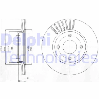 Imagen de DELPHI BG4337 Disco de freno 280 24 4 ventilado aceitado sin procesar cojinete rueda, anillo sensor ABS NISSAN: Tiida Berlina, Hatchback