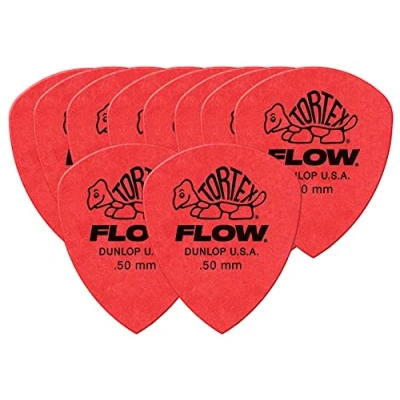 Imagen de Puas para Guitarra Eléctrica DUNLOP TORTEX FLOW 558R050 Rojas pack 10 unidades Rockmusic España