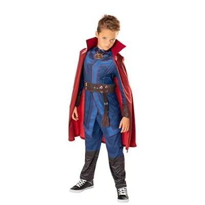Imagen de Rubies Disfraz Doctor Strange Deluxe para niños, con Túnica, pantalones y capa medallón, original de Marvel, halloween, carnaval cumpleaños