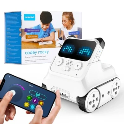 Imagen de Makeblock Robot de Codificación, Codey Rocky Stem Juguetes Control Remoto EMO Recargable, Interactivo Programable, Programación Juegos Educativos Divertidos para Niños 6 años+